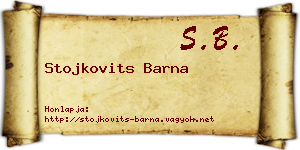 Stojkovits Barna névjegykártya